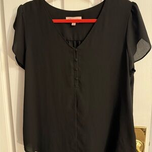 Philosophy Elegant Black Buttoned Blouse